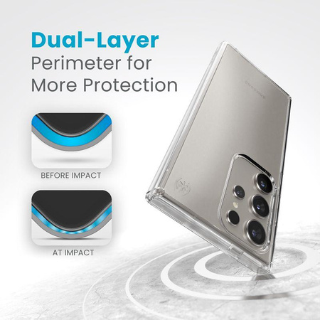 Speck Presidio Perfect-Clear - Custodia per Samsung Galaxy S24 Ultra (trasparente/trasparente)