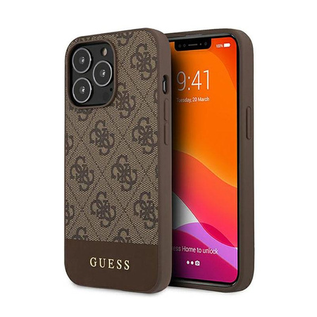 Guess 4G Bottom Stripe Collection - iPhone 13 Pro Case (brown)
