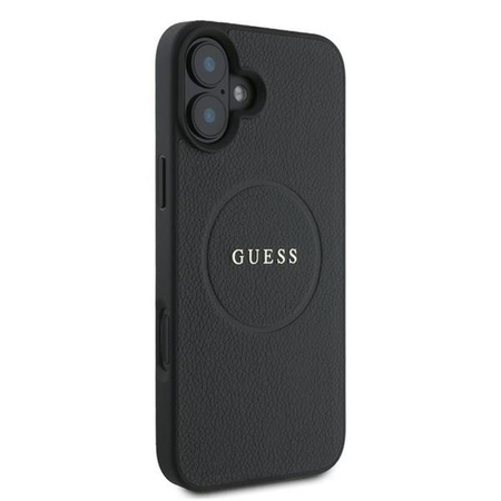 Guess Grained Ring MagSafe - iPhone 16 Plus Tasche (schwarz)