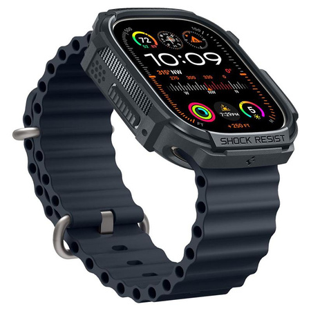 Spigen Rugged Armor - Pouzdro pro Apple Watch Ultra 1/2 49 mm (Tmavě šedé)