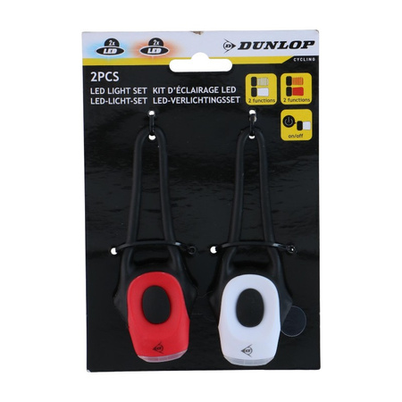 Dunlop - Set of Silicone Bicycle Lights Front and Rear LED