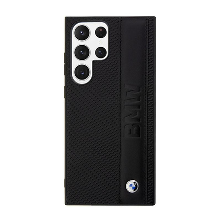 BMW Leather Textured & Stripe - pouzdro pro Samsung Galaxy S23 Ultra (černé)