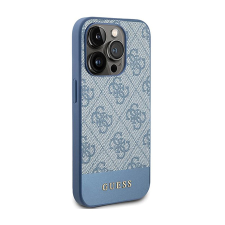Guess 4G Bottom Stripe Metal Logo Collection - iPhone 15 Pro Case (blue)