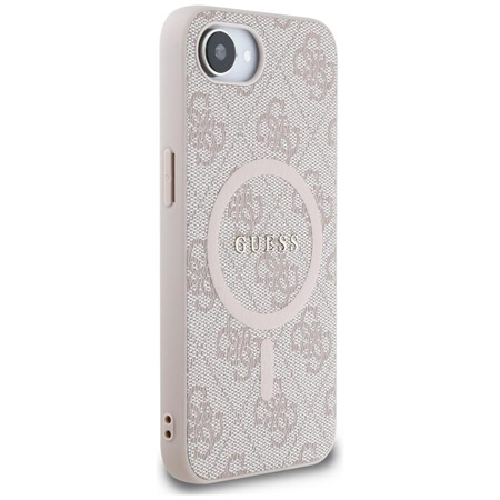 Guess 4G Ring Classic Logo MagSafe - pouzdro pro iPhone 16e (růžové)