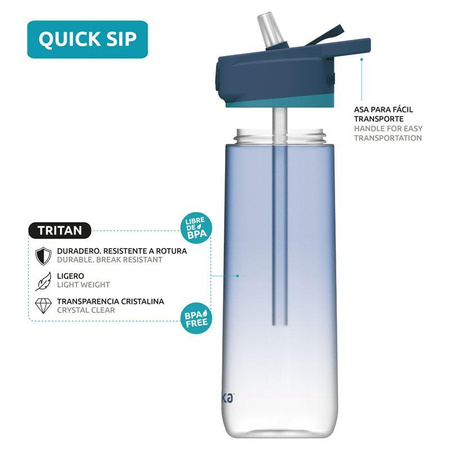 Quokka Quick Sip - Bouteille d'eau avec système d'ouverture rapide 830 ml (Tropicool)