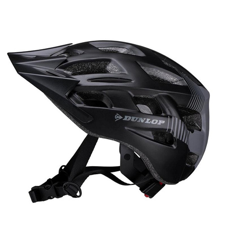 Dunlop - Kask rowerowy MTB 6xLED r. M (Czarno-szary)