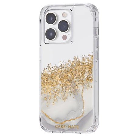 Case-Mate Karat - Etui iPhone 14 Pro zdobione złotem (Marble)