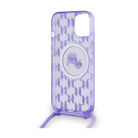 Karl Lagerfeld IML Crossbody Monogram Karl & Choupette Head MagSafe - iPhone 15 / 14 / 13 Case (purple)