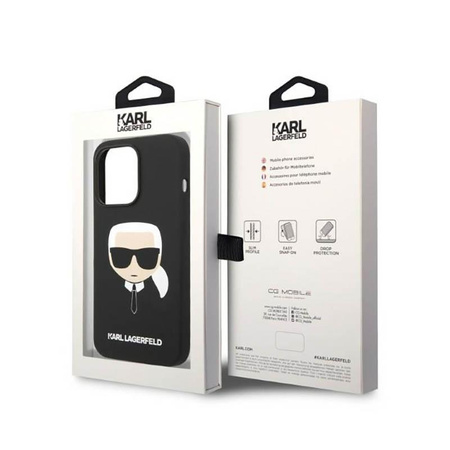 Karl Lagerfeld Silicone Iconique Karl`s Head MagSafe - iPhone 14 Pro Case (noir)