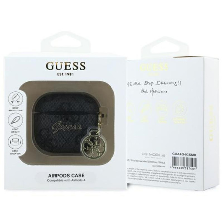 Guess 4G Charm Kollektion - AirPods 4 Gehäuse (schwarz)