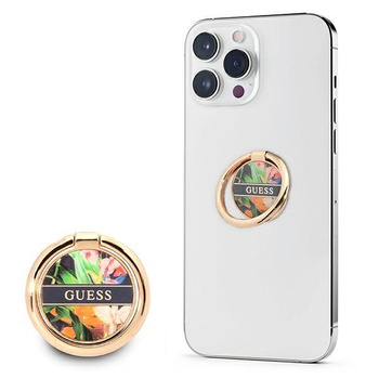 Guess Ring Stand Flower - Magnetischer Fingerhalter für das Handy (Blau)