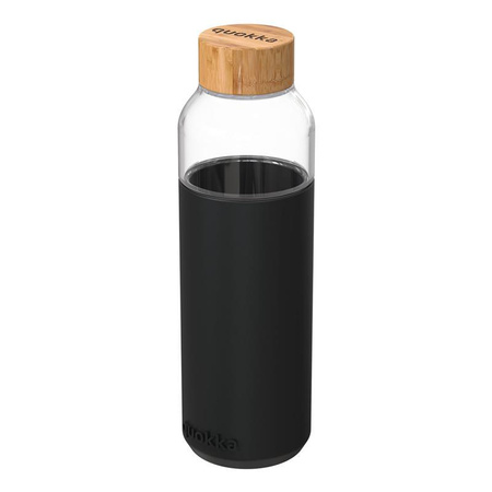 Quokka Flow - Glaswasserflasche 660 ml (Schwarz)