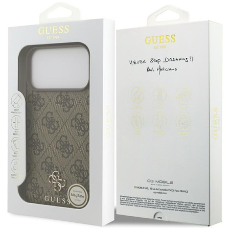 ETUI MAGSAFE GUESS DO IPHONE 17 PRO MAX BRĄZOWE CASE MAGNETYCZNE ELEGANCKIE