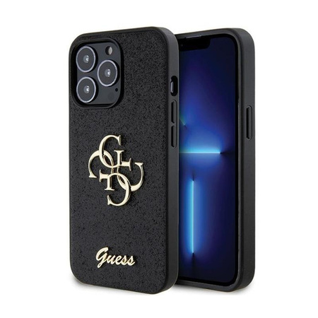 Étui Guess Glitter Script Big 4G - iPhone 13 Pro Case (noir)