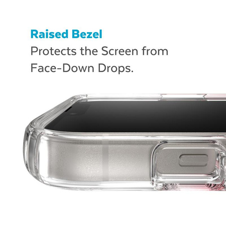 Speck Presidio Perfect-Clear + Ombre + MagSafe - iPhone 15 Plus / 14 Plus Hülle mit MICROBAN-Beschichtung (Transparent / Vintage Rose Fade)