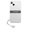 Guess 4G Stripe Grey Charm - iPhone 13 mini Hülle (Transparent)