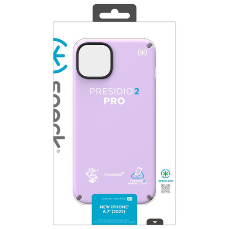 Speck Presidio2 Pro - Antibakteriální pouzdro pro iPhone 14 Plus (Spring Purple / Cloudygrey / White)
