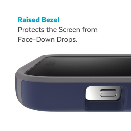 Speck CandyShell Pro + MagSafe - iPhone 14 Pro Max Case with MICROBAN Coating (Prussian Blue / Cloudy Grey)