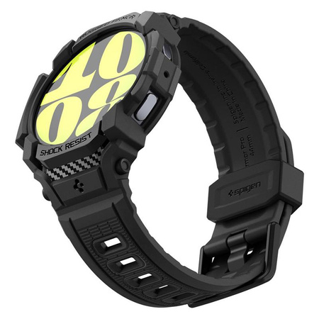 Spigen Rugged Armor Pro - Pánt + tok Samsung Galaxy Watch 7 44 mm-es órához (matt fekete)