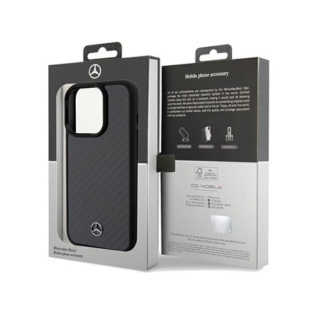 Mercedes Carbon Fiber Dynamic - Tasche für iPhone 15 Pro (Schwarz)