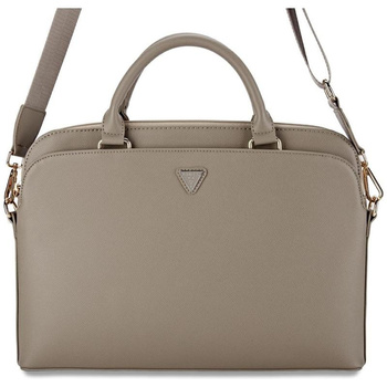 Guess Grained Zipper Pocket Triangle Logo - 15" Notebook Bag (brown)