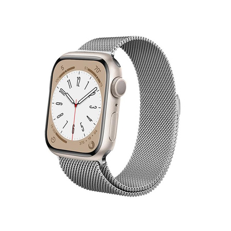 Crong Milano Steel - Řemínek z nerezové oceli pro Apple Watch 38/40/41/42 mm (stříbrný)