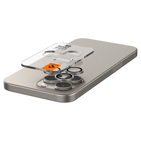 Spigen Optik Pro GLAS.TR EZ Fit kameravédő 2-Pack - lencsevédő üveg iPhone 15 Pro / 15 Pro Max / iPhone 14 Pro / 14 Pro Max (2 db) (natúr)