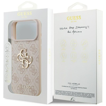 ETUI DO IPHONE 17 PRO MAX GUESS RÓŻOWE ELEGANCKIE MODNE CASE PLECKI