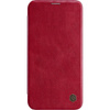 Kožené pouzdro Nillkin Qin - Pouzdro pro Apple iPhone 12 Mini (červené)