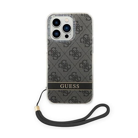 Guess 4G Print Cord - tok zsinórral iPhone 14 Pro (fekete)