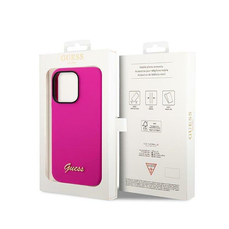 Guess szilikon Vintage - iPhone 14 Pro tok (fukszia)
