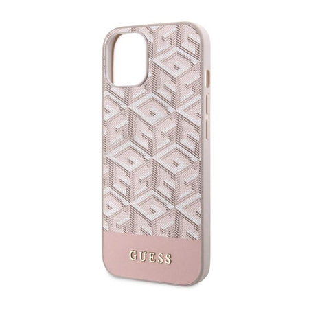 Guess GCube Stripes MagSafe - Coque pour iPhone 14 Plus (Rose)