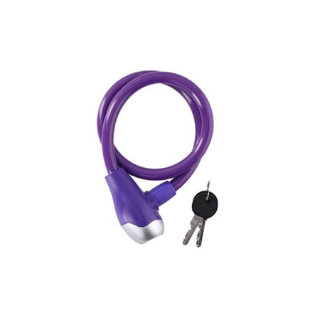 Dunlop - Keyed spiral bike lock 65 cm (Purple)