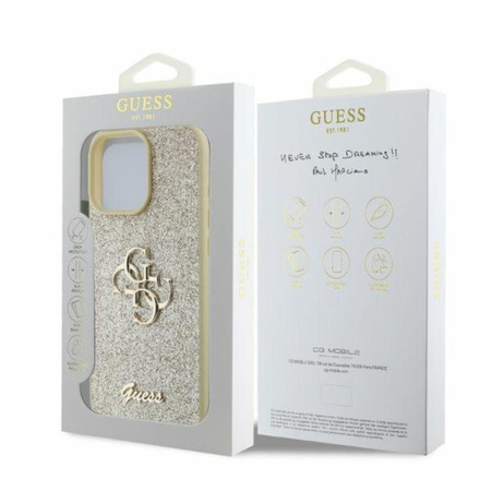 Guess Fixed Glitter Big 4G - iPhone 16 Pro Max Tasche (Gold)