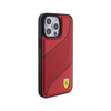 Ferrari Perforierte Wellen Metall Logo - iPhone 15 Pro Tasche (rot)