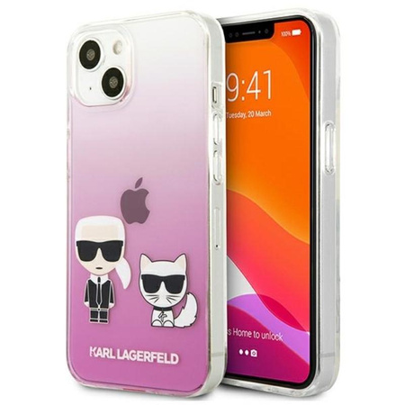 Karl Lagerfeld Ikonik & Choupette - Etui iPhone 13 Mini (różowy)