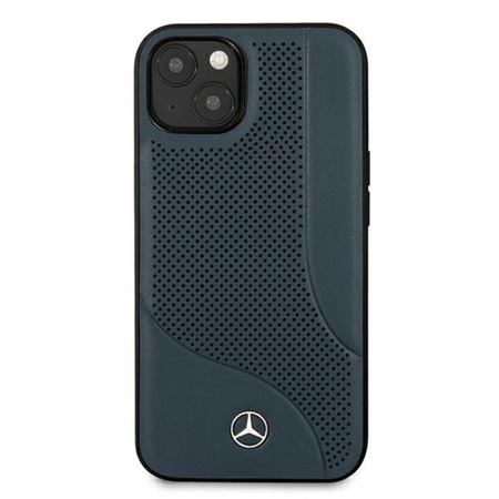 Mercedes Leder Perforierter Bereich - Tasche iPhone 13 mini (navy blau)