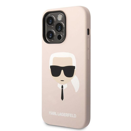 Karl Lagerfeld szilikon ikonikus Karl`s Head MagSafe - iPhone 14 Pro Max tok (rózsaszín)