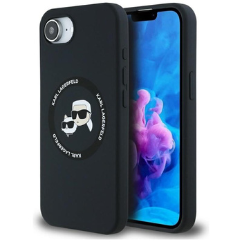 Karl Lagerfeld Silicone Karl & Choupette Heads MagSafe - Case for iPhone 16e (black)