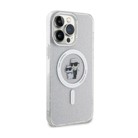 Karl Lagerfeld Karl & Choupette Glitter MagSafe - iPhone 14 Pro Max Tasche (Transparent)