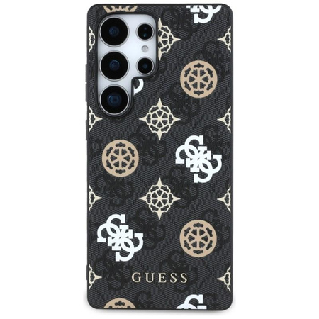 Guess 4G Imprimé motif pivoine coloré MagSafe - étui pour Samsung Galaxy S25 Ultra (noir)
