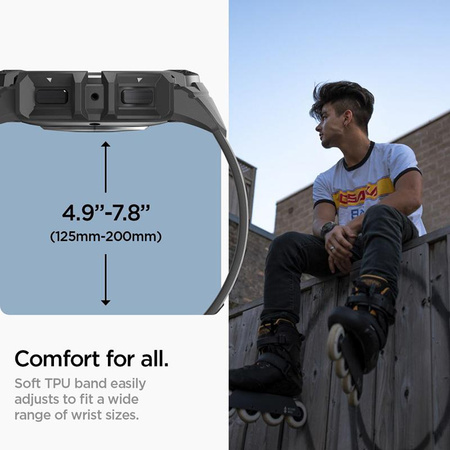 Spigen Rugged Armor Pro - Pánt + tok Samsung Galaxy Watch 6 40 mm-es órához (fekete)