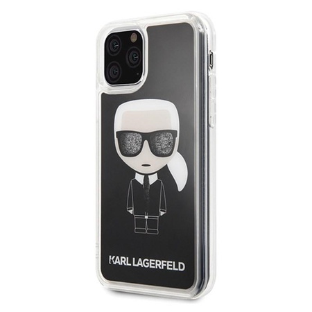 Karl Lagerfeld Iconic Glitter - pouzdro pro iPhone 11 Pro Max (černé)