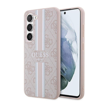 Guess 4G Printed Stripe - pouzdro pro Samsung Galaxy S23 (růžové)