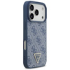 Guess Leather 4G Triangle Strass MagSafe - Case iPhone 17 Pro (Blue)