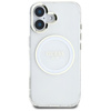 Guess IML Metal Coloured Circle Classic Logo MagSafe - étui pour iPhone 16 (blanc)