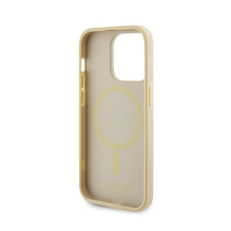 Guess Saffiano MagSafe - iPhone 15 Pro Case (Gold)