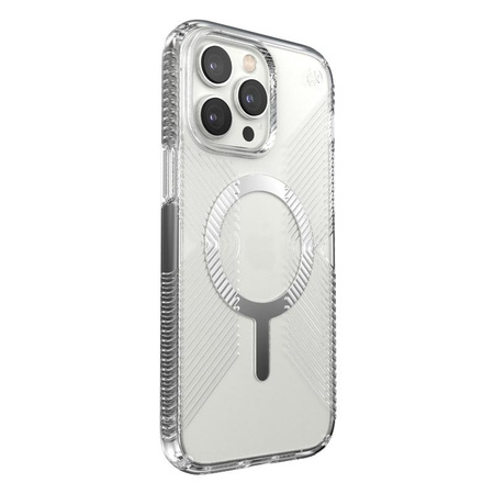 Speck Presidio Perfect-Clear mit Griffen + MagSafe - iPhone 14 Pro Max Hülle mit MICROBAN-Beschichtung (Klar)