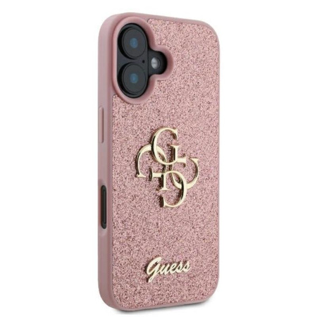 Pouzdro Guess Fixed Glitter Big 4G - iPhone 16 Plus (růžové)