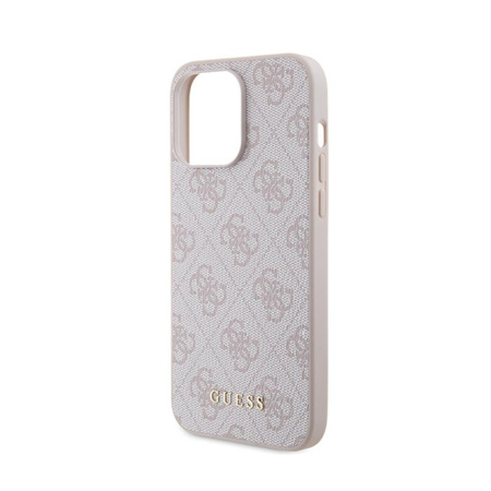 Guess 4G Metal Gold Logo - pouzdro pro iPhone 15 Pro Max (růžové)